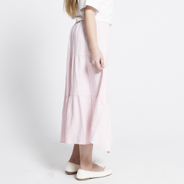 Linen blend maxi skirt "Luciana"  Pink